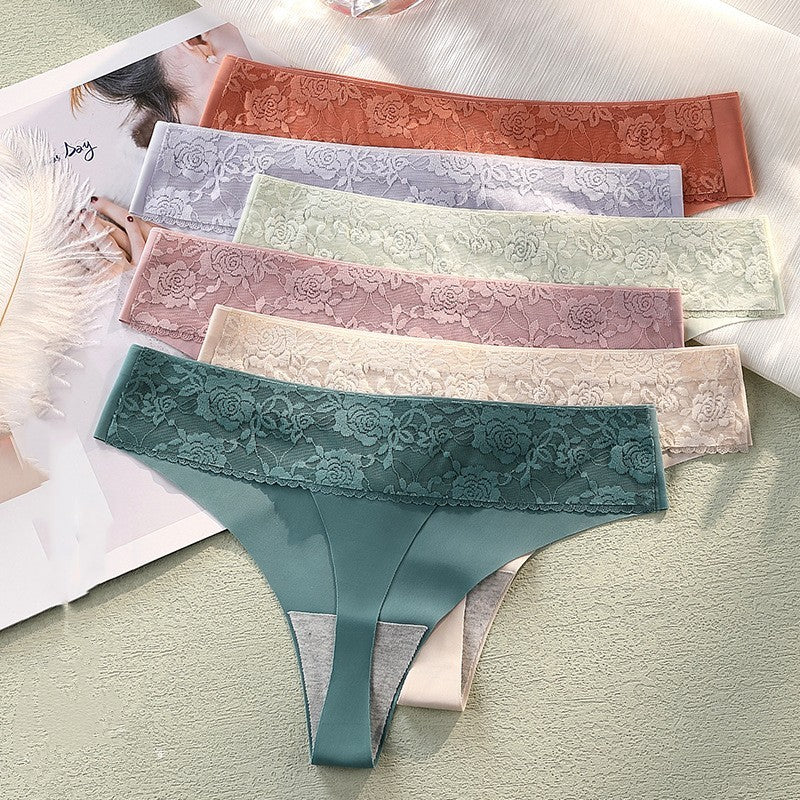 Women's Medium Low Rise Lace G-string Pants