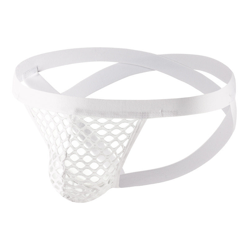 Men's Underwear T-back Lace Mesh Double G-string