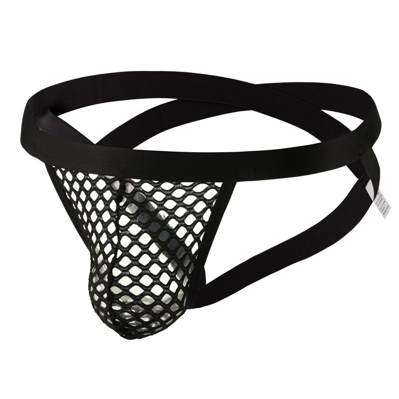 Men's Underwear T-back Lace Mesh Double G-string