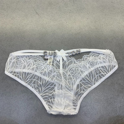Women's Fashion Rhinestone Letter Full Sheer Thongs