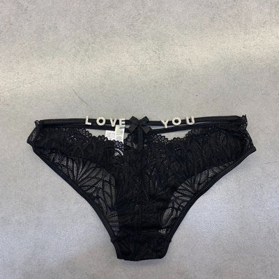 Women's Fashion Rhinestone Letter Full Sheer Thongs