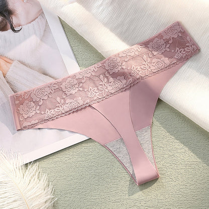 Women's Medium Low Rise Lace G-string Pants