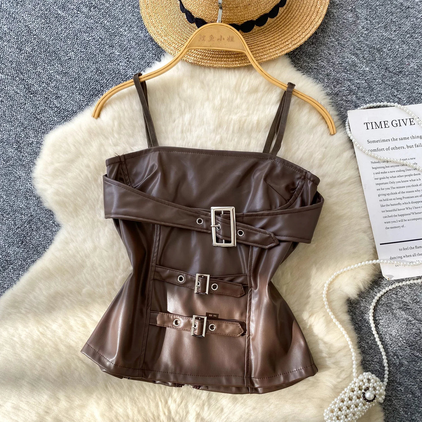 Crop Tops Sexy PU Y2k Tanks Women Clothing Fashion Summer Camis 2026 Ropa Mujer Slim Waist Irregular Backless Harajuku Vest