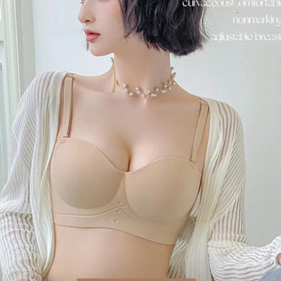 Women's Bra  Half Cup Push Up Small Breasts Show Bigger Side Breasts Seamless Sling Bra No Wires Sexy Sling Bra