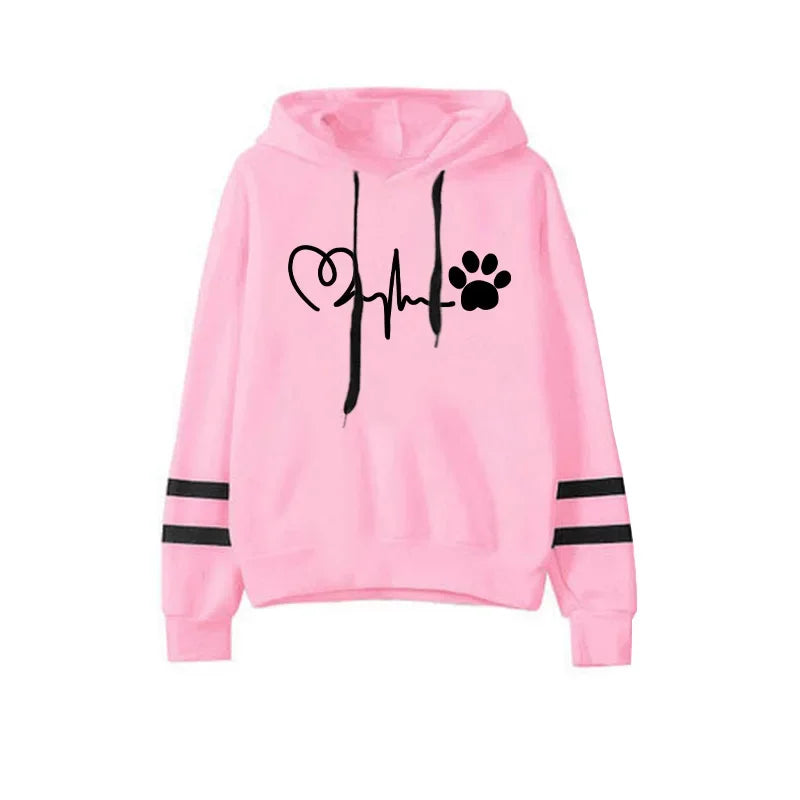 Hoodie for Women Printing Stripe Sweatshirts Casual Sports Womens Clothing Daily Office Home Tops Street Long Sleeves Pullover