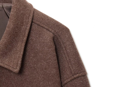 Women's Jacket New Fall Brown Long Sleeve Lapel Woolen Jacket Texture Jacket Casual Fashion Personality Versatile