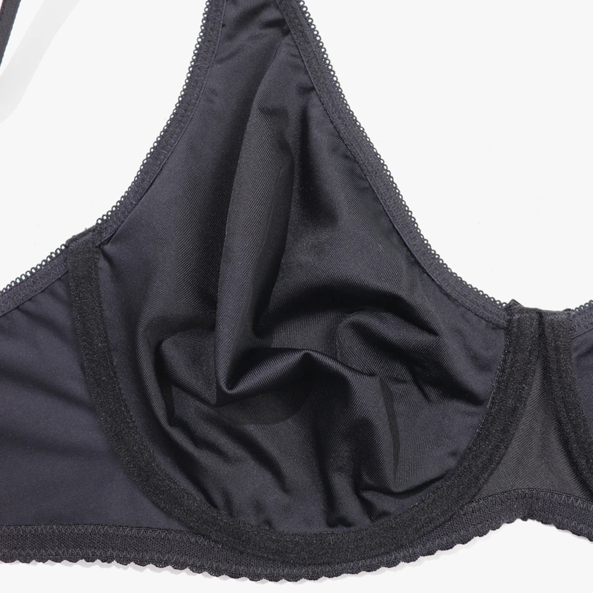 Beauwear Underwire Bra for Big Breasts by THONGSFORALL, unlined black bra, perfect for plus-size comfort and support.
