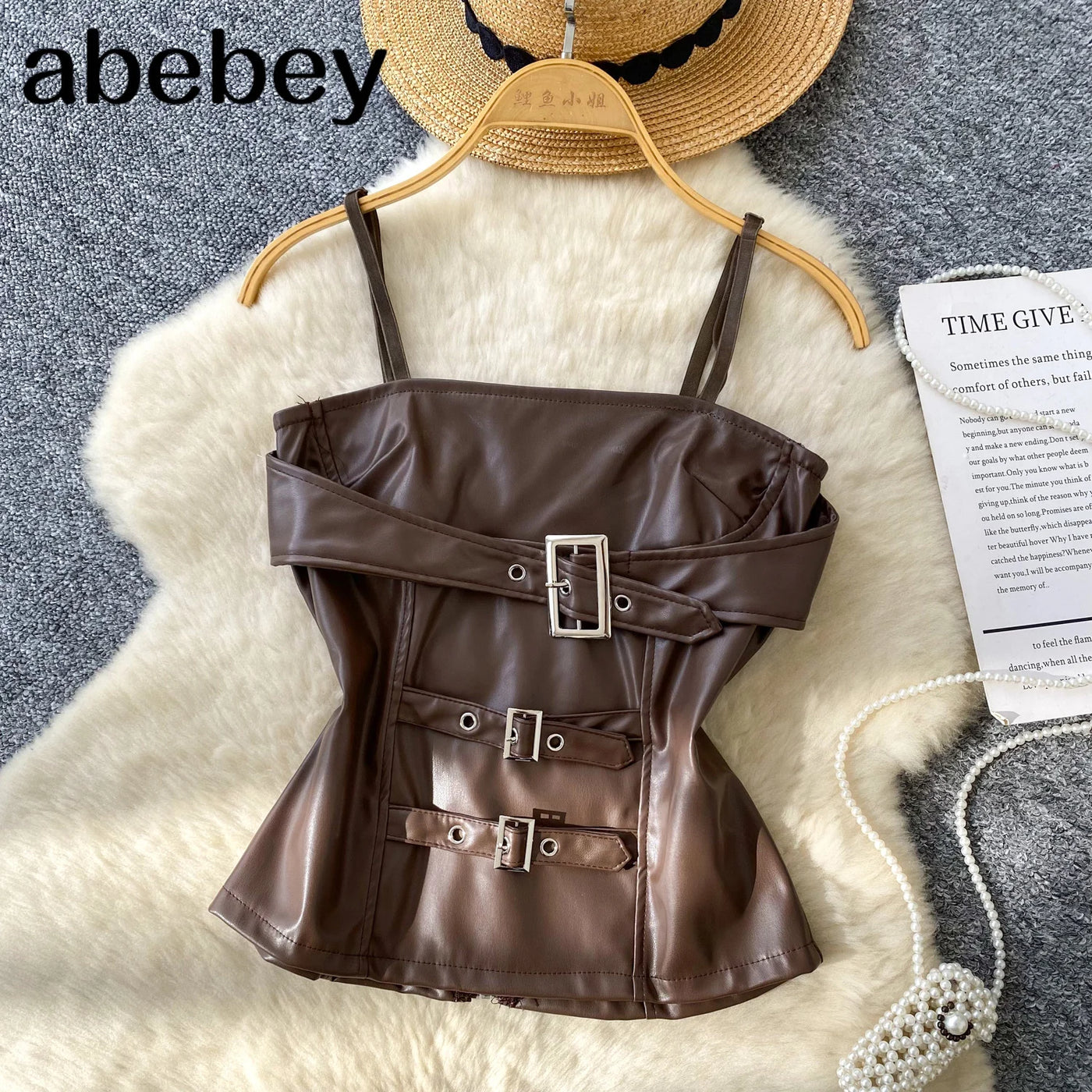 Crop Tops Sexy PU Y2k Tanks Women Clothing Fashion Summer Camis 2026 Ropa Mujer Slim Waist Irregular Backless Harajuku Vest