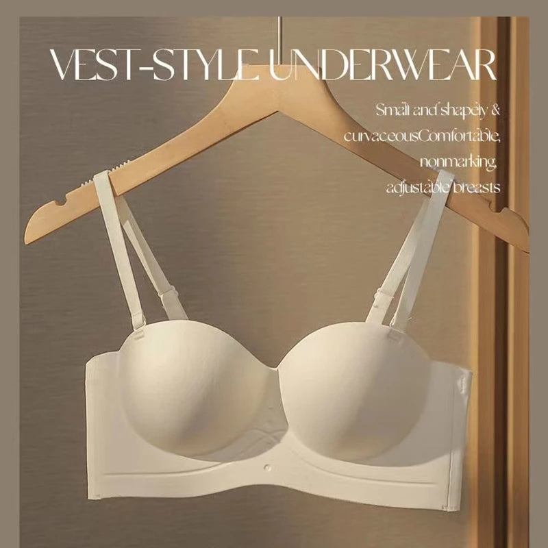 Women's Bra  Half Cup Push Up Small Breasts Show Bigger Side Breasts Seamless Sling Bra No Wires Sexy Sling Bra