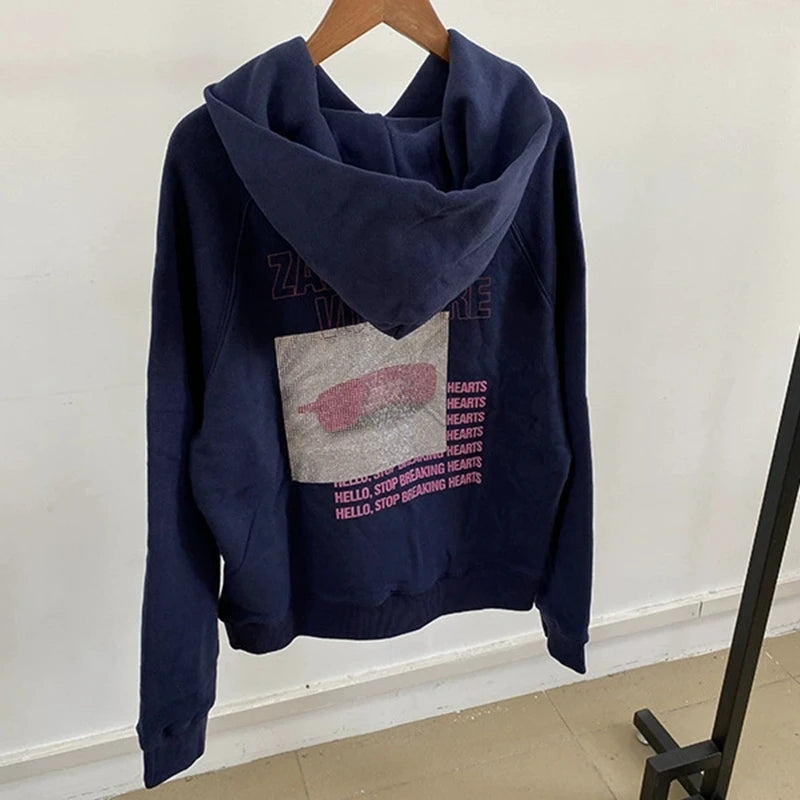 Women's hoodie 2024 autumn and winter new comfortable casual back letter printed pure cotton sportswear