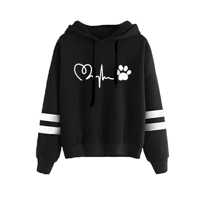 Hoodie for Women Printing Stripe Sweatshirts Casual Sports Womens Clothing Daily Office Home Tops Street Long Sleeves Pullover