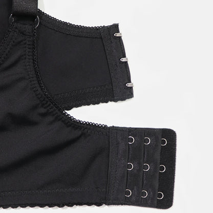 Beauwear Underwire Bra for Big Breasts by THONGSFORALL, unlined black bra, perfect for plus-size comfort and support.