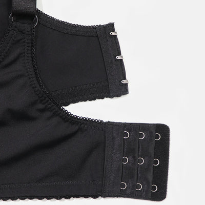 Beauwear Underwire Bra for Big Breasts by THONGSFORALL, unlined black bra, perfect for plus-size comfort and support.