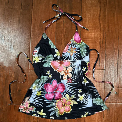 Aesthetic Crop Top Women Clothes Kawaii Cute Lace Slim Harajuku Flower Sweet Girl Corset Tops 2025 Sexy Y2k Tank Punk Clothing