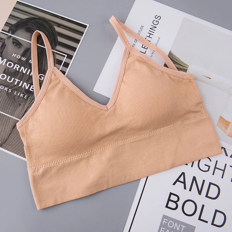 Women's Bra Tube Top Crop Top Female Seamless Back Outdoor Sports Underwear Bra For Women Cotton Female Bra Tops Brassiere