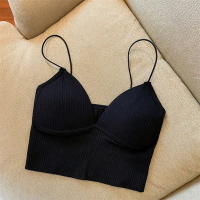 Women Crop Top Halter Slim Tops Summer Sexy Camis Backless Camisole Fashion Casual Tube Top Female Sleeveless Cropped Vest