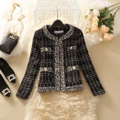 Women's Jacket Women's Jackets Spring new Trendy Ladies Short Joker Temperament Small Fragrant Tweed Coat Tweed Coat Cardigan