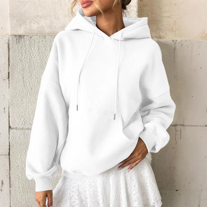 YHOPE Women's Hoodie Casual Fashion Long Sleeved Solid Color Hooded Hoodie