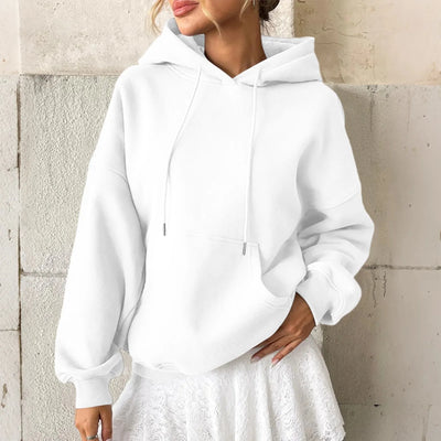 YHOPE Women's Hoodie Casual Fashion Long Sleeved Solid Color Hooded Hoodie