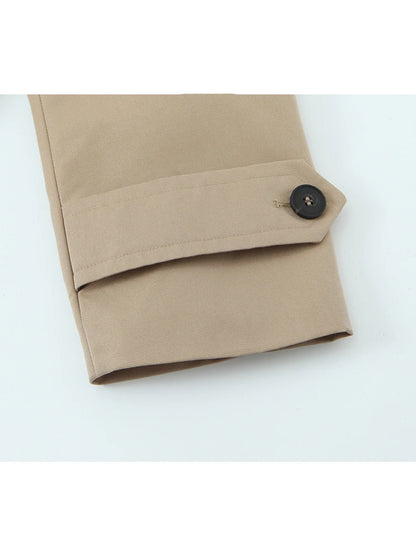 Women Jacket 2025 Autumn Winter Solid Color Long Sleeve Double-Breasted Windcoat style Jackets Coat Woman Casual New Outerwear