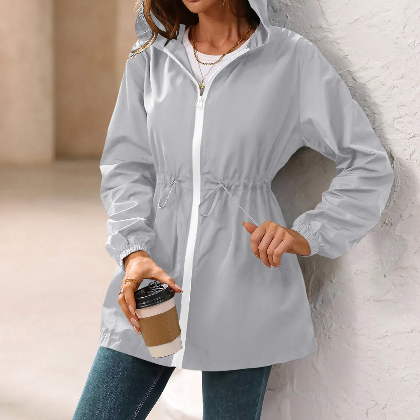 Women'S Jacket Tourism Outdoor Hiking Waterproof Rain Poncho Raincoat Hooded Rain Coat High-Quality Jackets Hiking Clothes