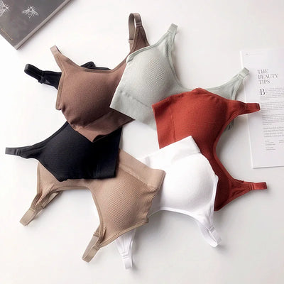 Women's Bra Tube Top Crop Top Female Seamless Back Outdoor Sports Underwear Bra For Women Cotton Female Bra Tops Brassiere