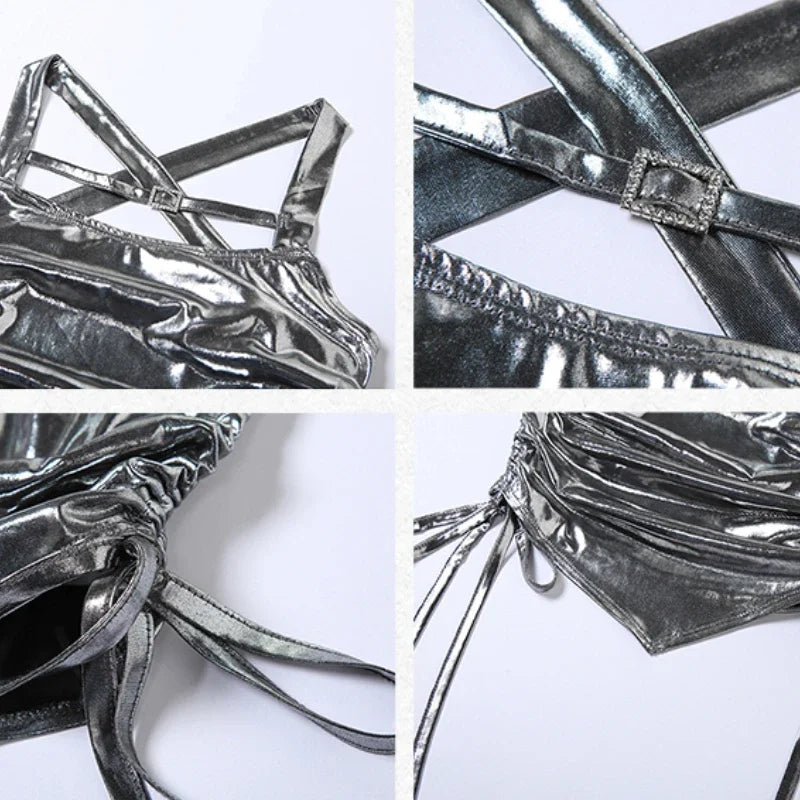 Crop Tops Camis for Women Slim Y2k Sexy Girls Shirring Design Backless Club Hotsweet Tender Korean Fashion Versatile Streetwear