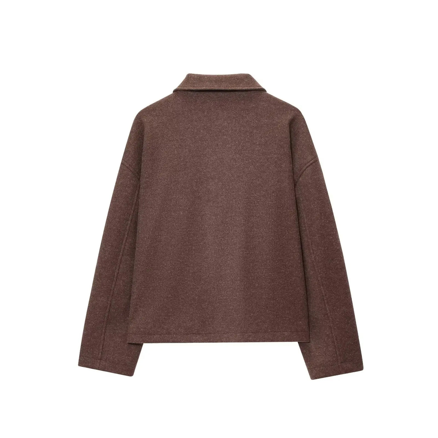 Women's Jacket New Fall Brown Long Sleeve Lapel Woolen Jacket Texture Jacket Casual Fashion Personality Versatile