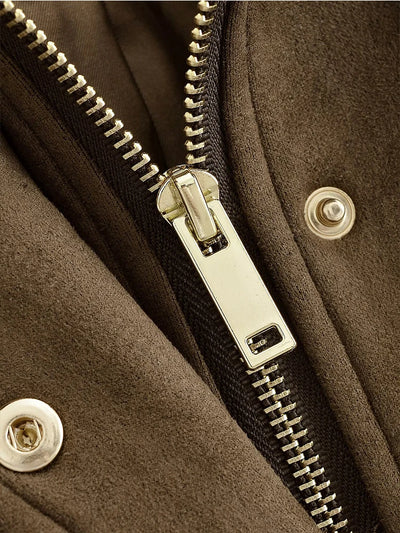 Women's Jackets 2025 Autumn Winter New Fashion Long Sleeves Double-Breasted Hooded Jacket Female High Street Elegant New Coats