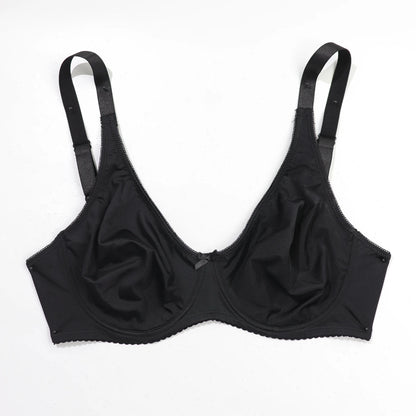 Beauwear Underwire Bra for Big Breasts by THONGSFORALL, unlined black bra, perfect for plus-size comfort and support.