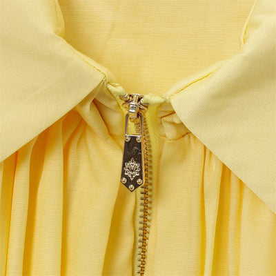 women's jacket is fashionable and simple with a lapel and zipper style puffy sleeves that exude a summer vibe