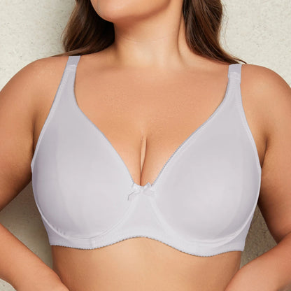Beauwear Underwire Bra for Big Breasts by THONGSFORALL, unlined black bra, perfect for plus-size comfort and support.