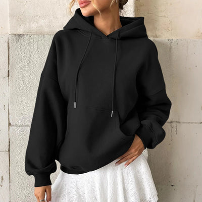 YHOPE Women's Hoodie Casual Fashion Long Sleeved Solid Color Hooded Hoodie